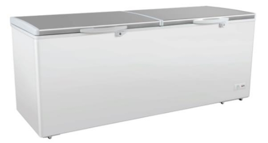 Picture of UNIFROST CF601 CHEST FREEZER STAINLESS STEEL SPLIT  LID 561LTR 1930*710*825  6ROLLERS